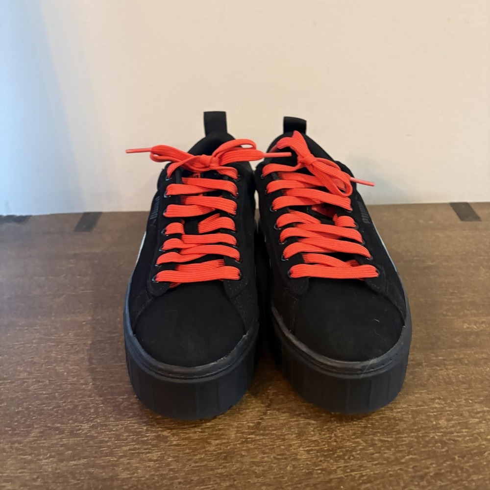 Puma Shoes Womens Size 7 Black Suede Platform Butterfly Sneakers 387294-05 - Picture 3 of 8